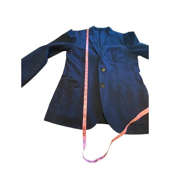 J Crew New York Blazer Sportcoat 99% Cotton, Men's Size 40 Navy Double Vent - Picture 9 of 16